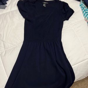 Navy sweater shirt dress